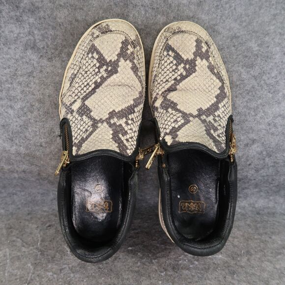 Ash Shoes Womens 39 Sneakers Fashion Platform Jordy Snakeskin Leather Zip - Picture 8 of 16